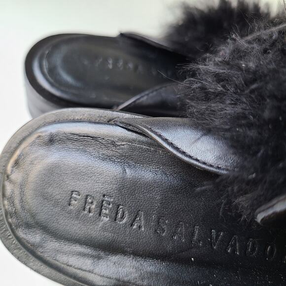Freda Salvador NEW Dorinda Shearling Fur Calf Leather Mules Flats Women Size 6.5 - Picture 7 of 12